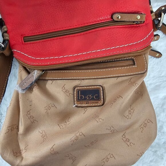 B.O.C. Red Faux Leather Crossbody Bag - Picture 14 of 15